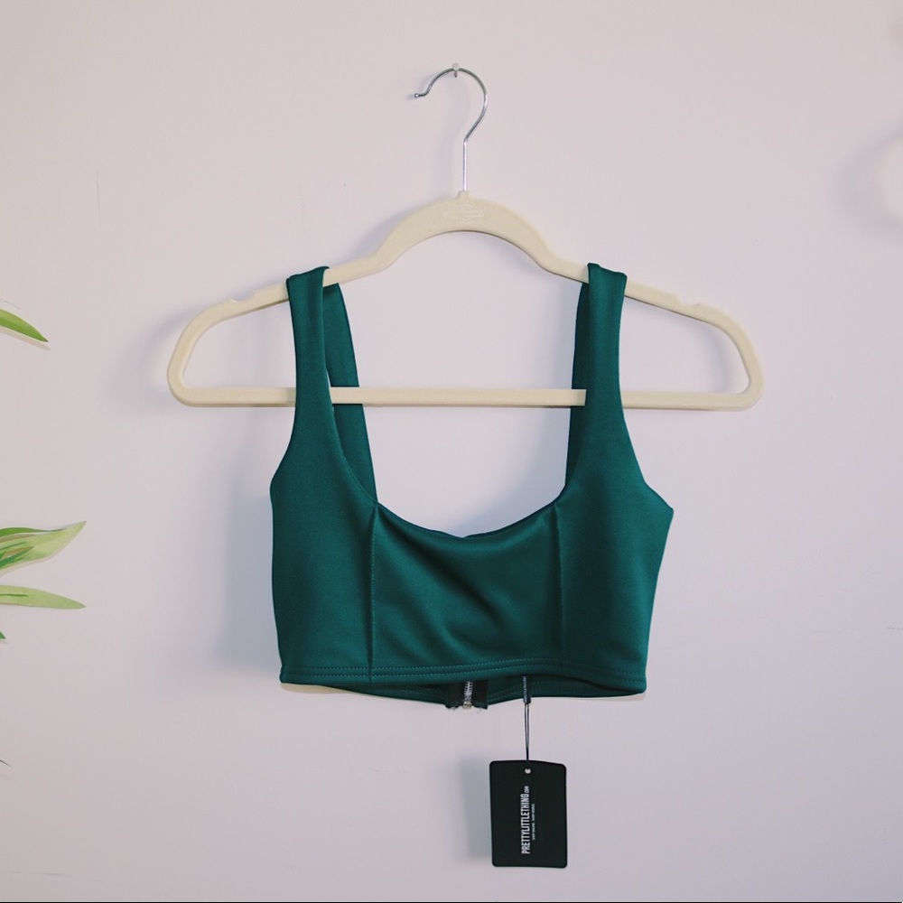 ✰ electric emerald crop top with chunky straps ✰